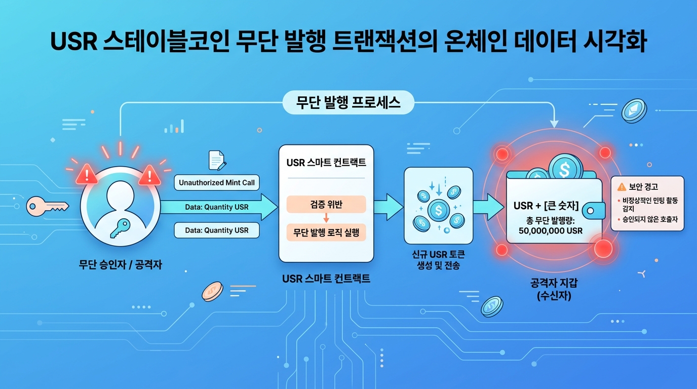 USR 스테이블코인 무단 발행 트랜잭션의 온체인 데이터 시각화